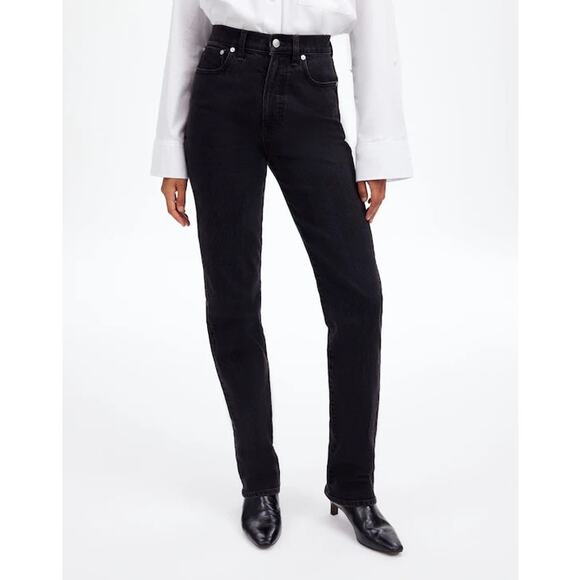Madewell Denim - Madewell The ’90s Straight Jeans Womens 26 Black High Rise Stretch Clean Girl
